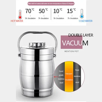 

Lunch Box Home Kitchen Dining Stainless Steel Food Meal 1.6L Picnic Containers