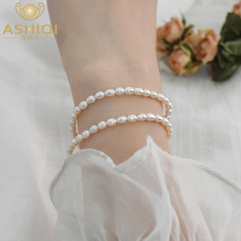 Rose Gold Freshwater Pearl Bracelet Stretch or Clasp