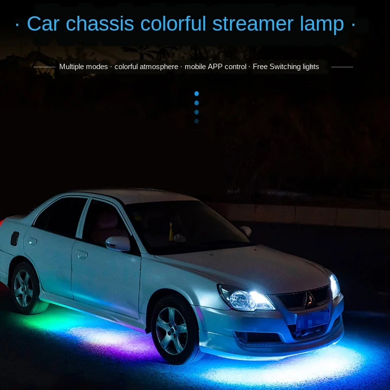 Luces LED para chasis de coche, luz ambiental con Control de voz