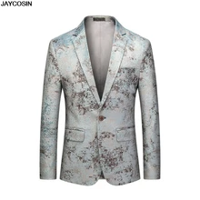KLV, новинка, Хит, мужской повседневный винтажный костюм с отложным воротником и длинным рукавом, цветочный принт, пиджак, пиджак, Блейзер, Мужской приталенный 9916