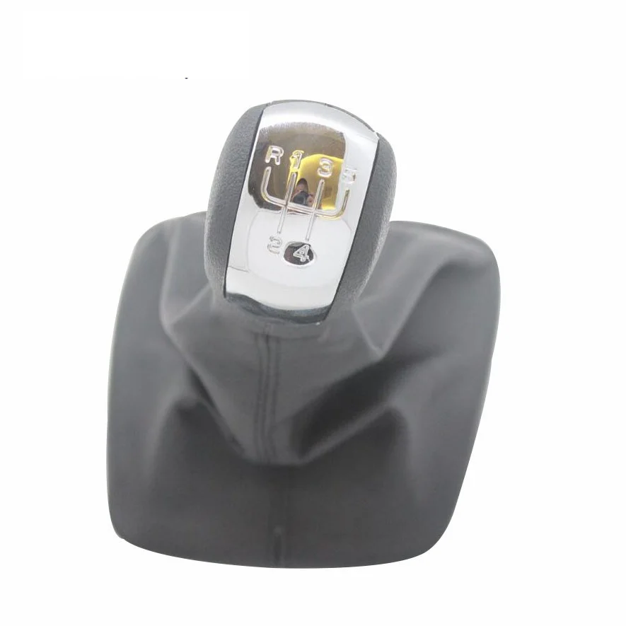 Для Skoda Octavia 2 A5 MK2 2004 2005 2006 2007 2008 2009 2010 Новые 5 шт/упаковка, Скорость ручка переключения рулевого механизма автомобиля с Черный кожаный чехол хром Кепки