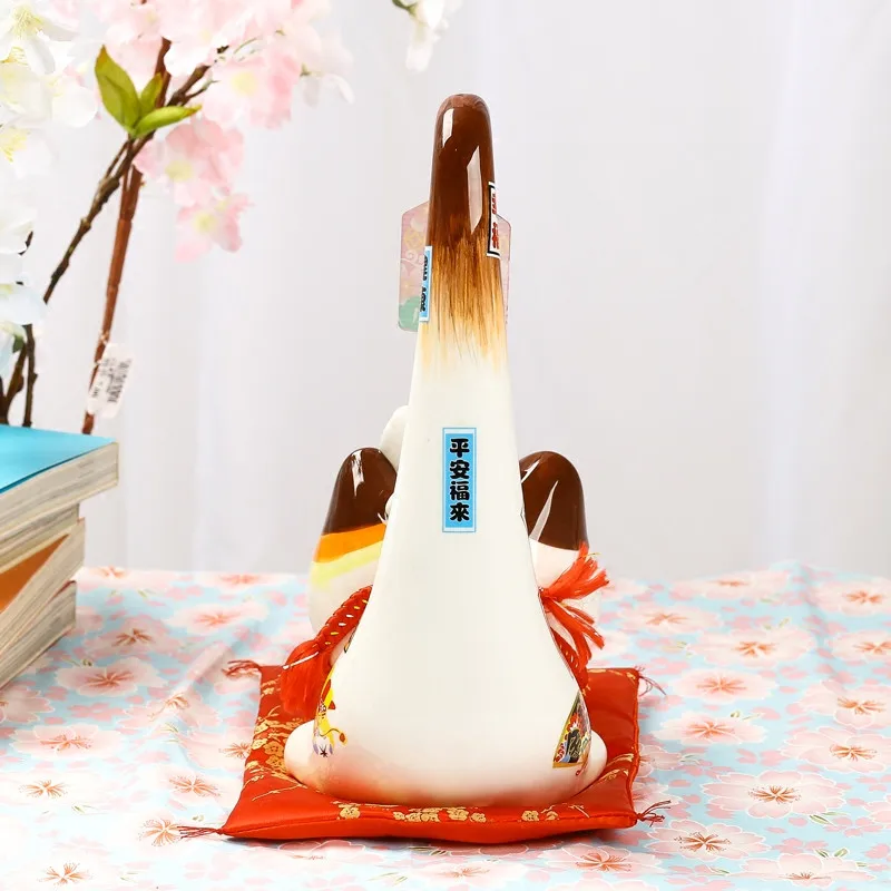 Японский стиль Maneki Neko керамический счастливый кот мультяшная кошка с длинным хвостом статуя фэн-шуй офисный Настольный орнамент украшение дома