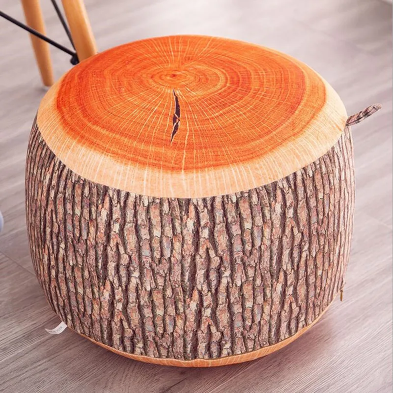 JOYLIVE Inflatable Stool Thickening Cotton Cover Cartoon Plush 3D Fruit Inflatable Pouf Chair Lovely Pneumatic Stools Portable