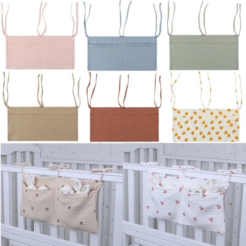Cotton Hanging Bag Organizer Cotton Baby Bed Storage Bag Hanging