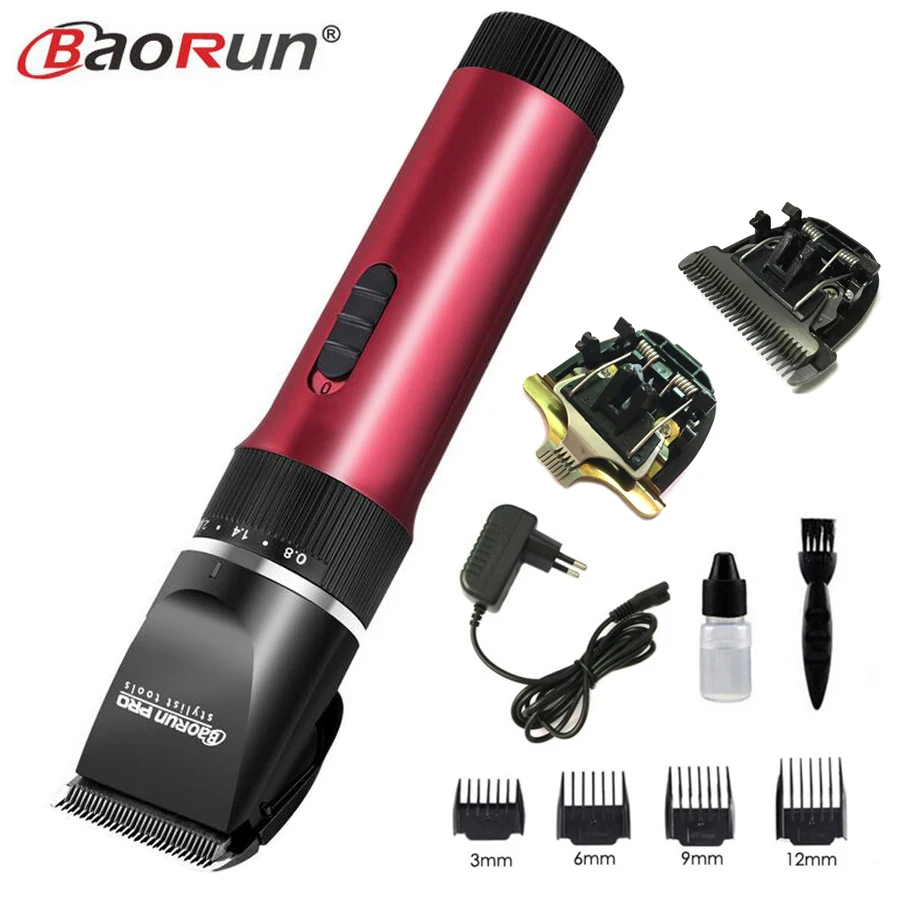 add 2pcs blade Профессиональная машинка для стрижки волос с керамическим лезвием перезаряжаемый триммер для волос 2000 мА машинка для стрижки волос с литиевой батареей 4 шт. насадки - Цвет: add 2pcs blade