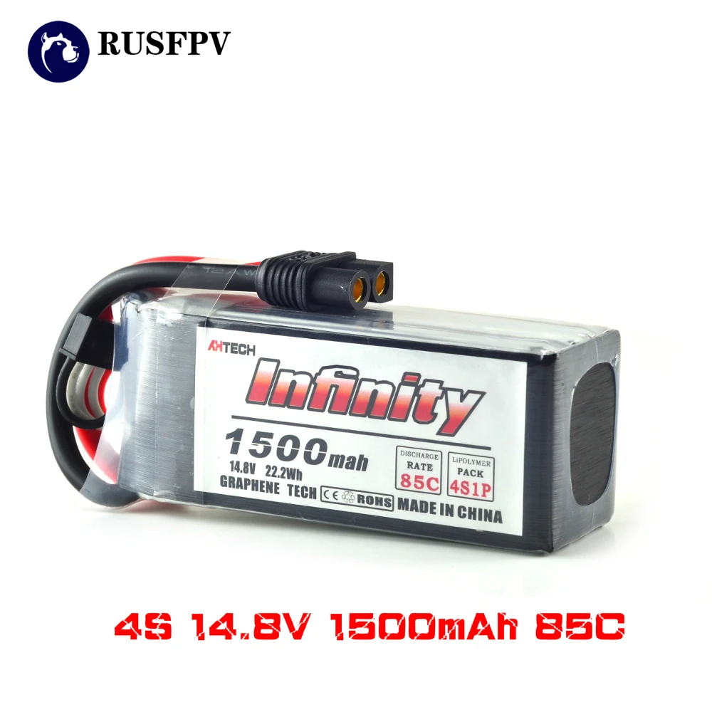 AHTECH Infinity 4S 14,8 V 1500mAh 85C Графен LiPo батарея XT60 повышающее зарядное устройство для вертолетный мультиротор FPV гоночный Дрон