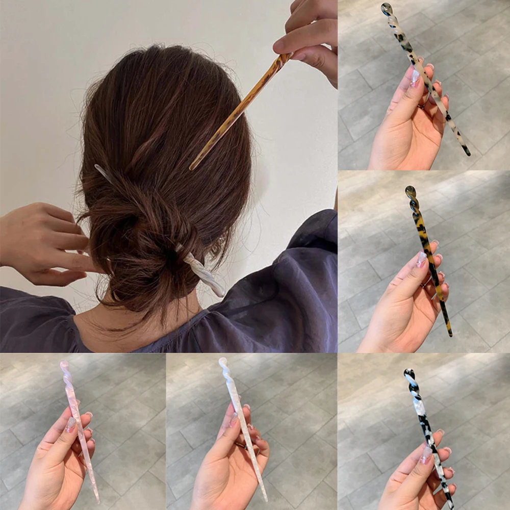 

Ruoshui Woman Vintage Hair Sticks Leopard Hairpins Women Ponytail Holders Hair Clips Female Tiara Ornaments Hair Accessories