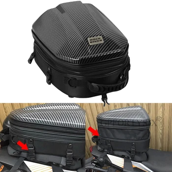 

ROCKBIKER Motorcycle Carbon Fiber Rear Seat Bag Waterproof Hard Shell Motocross Backpack Top Case Moto Back Seat Bag Moto Racing