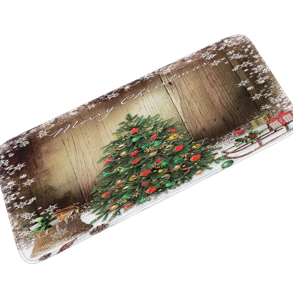 Zeegle Рождественский длинный ковер для кухни новогодний коврик для декора спальни нескользящий напольный ковер для детской комнаты мягкий игровой коврик