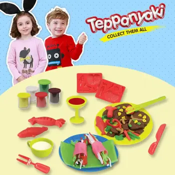 

Creative Non-toxic Color Clay Plastic Teppanyaki Mud DIY Tool Set Plasticine Mold For Children Kids Toy 72XC