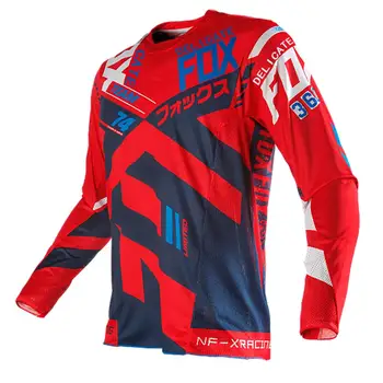 

Red Jersey Delicate Fox 360 Divizion Jersey Motorbike Street Moto Racing Mountain Bicycle Offroad Long Sleeve
