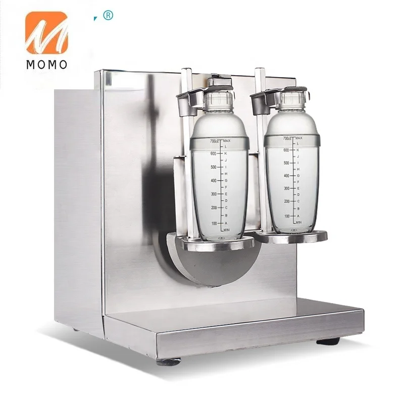 PreAsion Bubble Boba Auto Milk Tea Shaker Shaking Machine Electric  Double-cup Mixer with 4 Cups Stainless Steel 