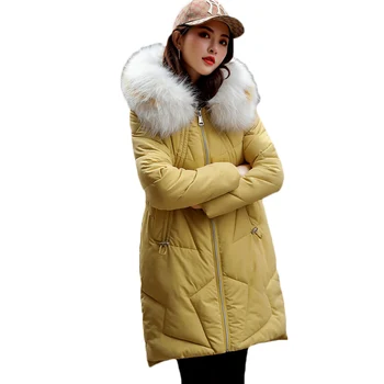 

Pregnant women Down Jacket Winter Women Korean Thick warm Down cotton Jackets Women's loose Hooded Fur collar Parkas 3XL F1176