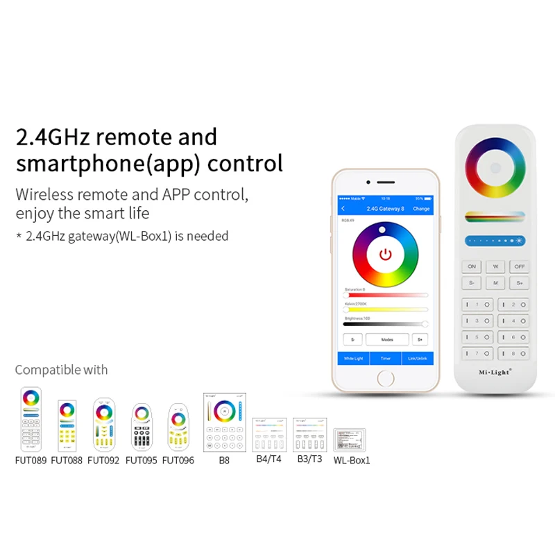 Умный светодиодный потолочный круглый светильник RGB + CCT 220 В переменного тока 9 Вт