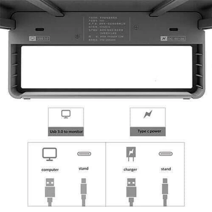 Интеллектуальная подставка из алюминиевого сплава для ноутбука с портом USB 3,0 OUJ99