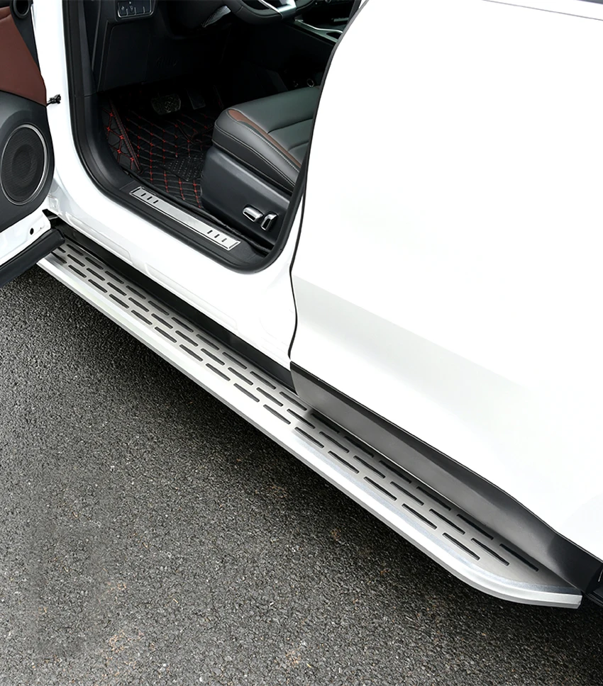 Marchepieds latéraux tablier noir en aluminium accessoire de décoration OMAC Seuils latéraux de voiture compatibles avec Kia Stonic 2017-2021