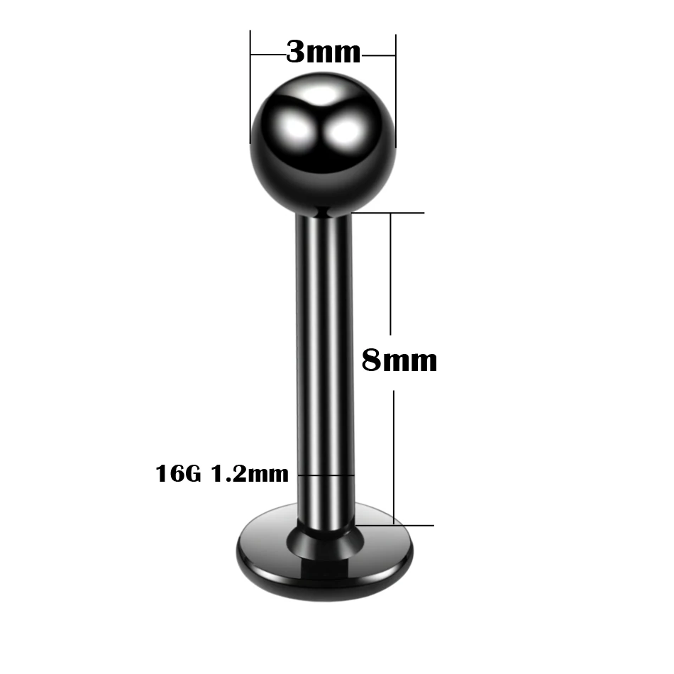 10Pcs/20Pcs/50Pcs G23 Titanium Labret Piercing Internal & External Design Lip Piercing Labret Stud Cartilage Helix piercing jewelry body piercing earrings ear piercing jewelry metal jewelry body piercing jewelry body jewelry