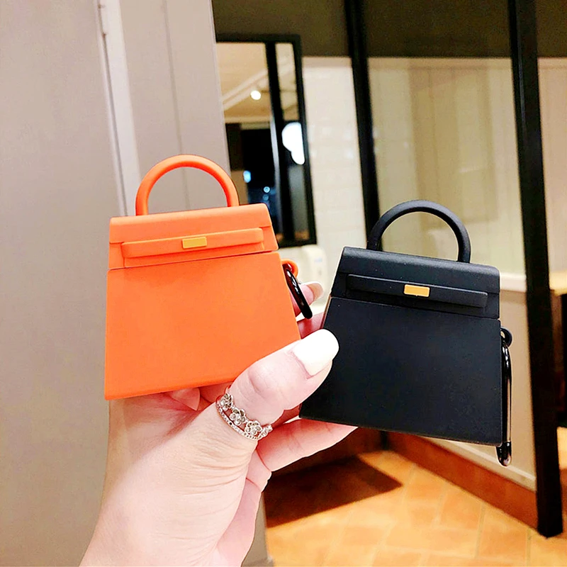 

Luxury Luxurious Brand 3D Handbag Tote Hobo Bag Earphone Case For Apple Airpods1 2 Silicone Wireless Bluetooth Protection Cover