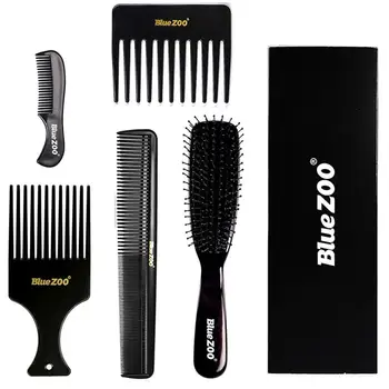 

5Pcs Hair Brush and Comb Set for Men and Women Detangling, Hair Grooming, Hair Styling Anti-Static Brushes