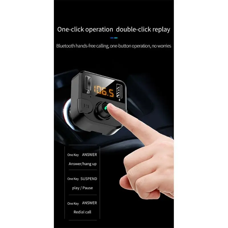 Двойной USB Автомобильное зарядное устройство с fm-передатчиком беспроводной Bluetooth Радио адаптер