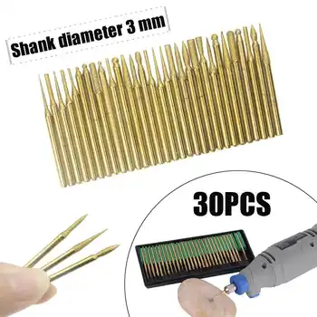 

30 Pcs Titanium Plated Diamond Grinding Head Multiple Assorted Diamond Grinding Grinder Drill Bit Polishing Rotary Tool Set