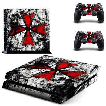 

Biohazard Umbrella PS4 Stickers Play station 4 Skin Sticker Decals For PlayStation 4 PS4 Console and Controller Skins Vinyl