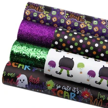 Новинка 6 шт./компл. 20*34 см Хэллоуин мульти-материал синтетические кожаные простыни для волос лук сумки чехол для телефона DIY аксессуары, c7883