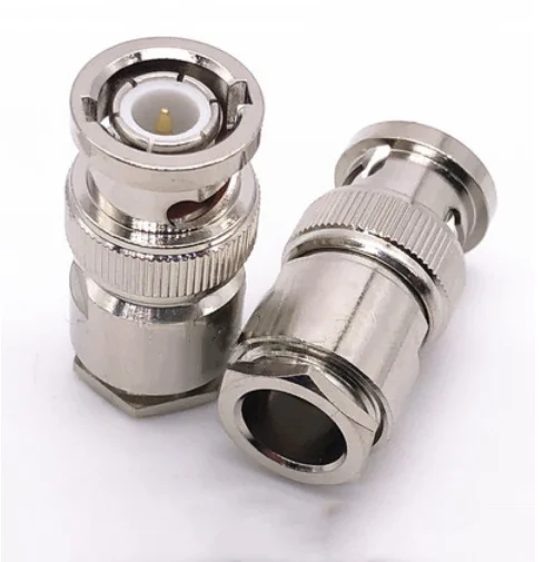 Braçadeira para Tomada Macho q9 Bnc Conector Adaptador Coaxial rf Rg5 Rg6 Lmr300 Rg304 com 10 Peças