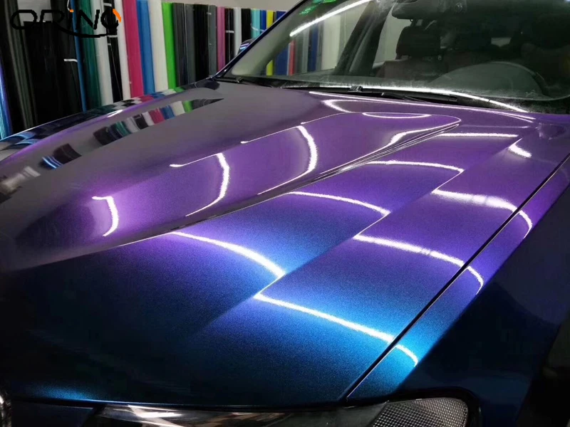Gloss Pearl Chameleon Purple Green Vinyl Film Wrap-3