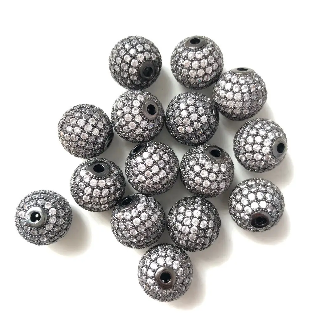 10 teile/los 12mm Klar Disco Ball Distanzscheiben-korne für Frauen Armband, Bling Zirkonia Gepflastert Zubehör Gold-Überzogene taille Schmuck – Detail 5