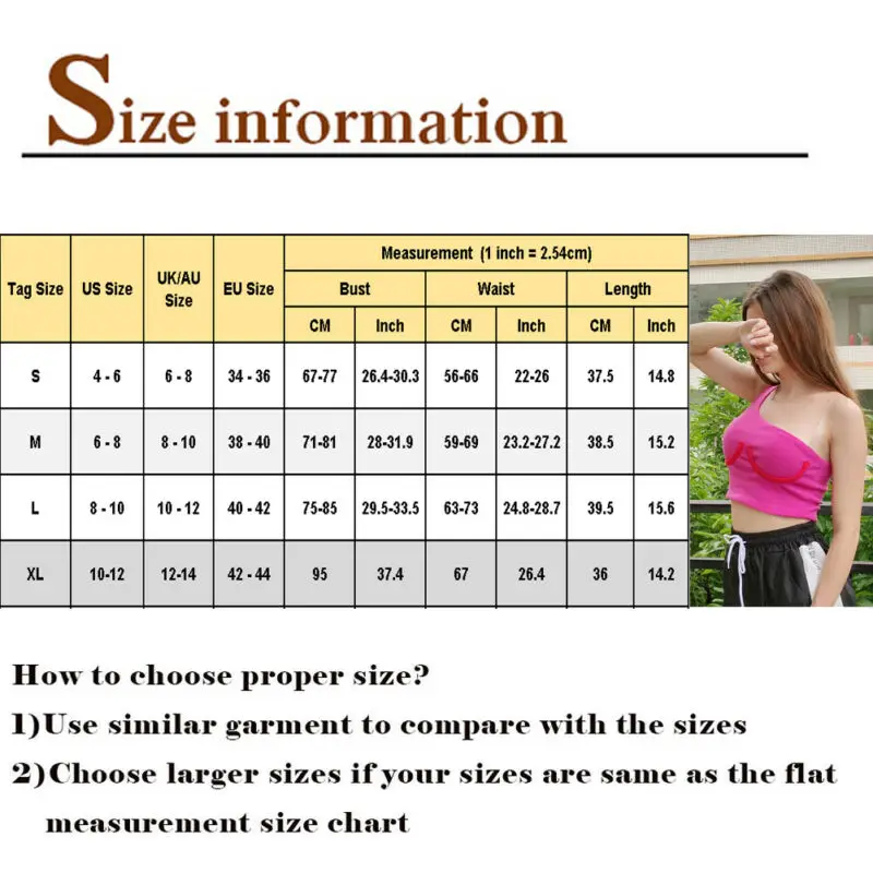 New Women Summer Beach One Shoulder Sleeveless Sports Bra Knit Vest Tank Crop Slim Fit Elastic Top Ladies Casual Plain Shirt