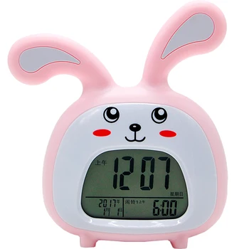 

Cartoon Rabbit Student Bedroom Bedside Cute Alarm Clock Kids Desk Digital Clock Modern Table Clocks Home Digital Watch II50NZ
