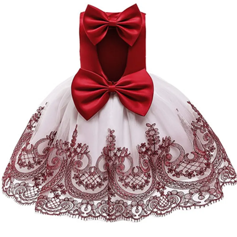 Платье-пачка с цветочным рисунком; одежда для детей; элегантные платья для девочек; вечерние платья принцессы для детей 2-10 лет - Цвет: red