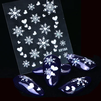 

1sheet Fashion Pop Styles White Snow Flower Decals 3d Nail Art Stickers Decorations DIY Stencil Manicure Nail Art Tools LAXF184