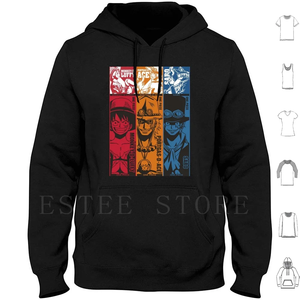 Luffy , Hoof , Ace Felpe Con Cappuccio Luffy Monkey D Luffy Mugiwara Cappello Sabo Ace Yonko Wano Pirati Rivoluzionari Mugiwara No