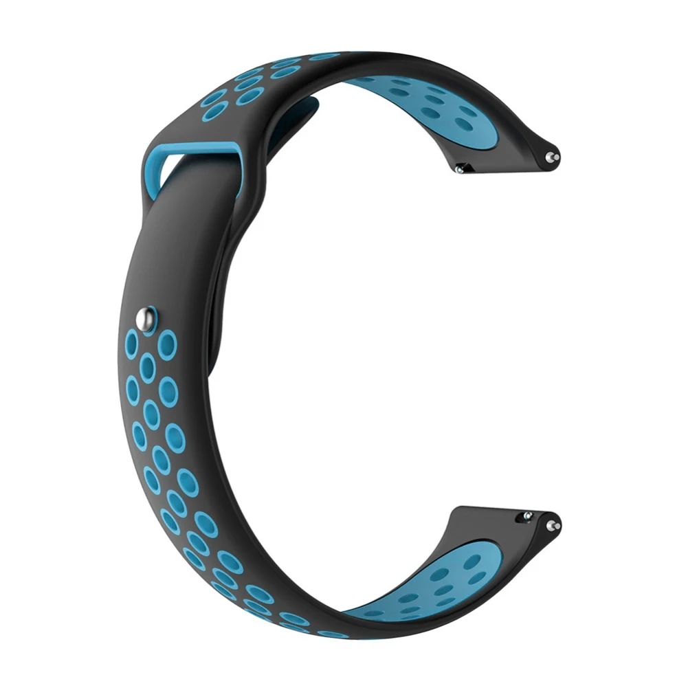 black blue 20 мм Смарт-часы ремешок подходит для Garmin vivoactive 3 Music Forerunner 245 м двухцветный резиновый силиконовый Браслет - Цвет: black blue