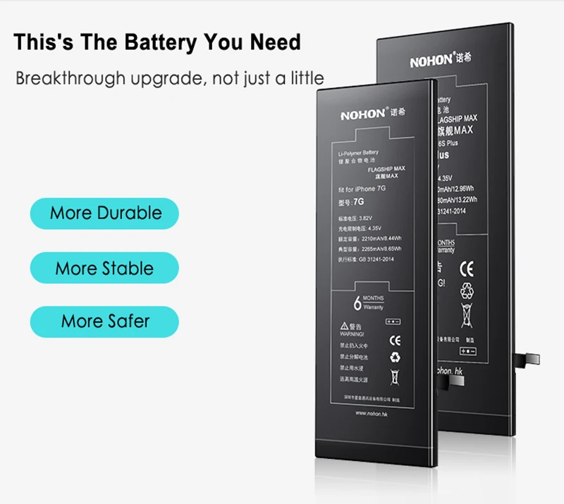 Аккумулятор NOHON для iPhone 7, 8 Plus, X, 7 Plus, 8 Plus, iPhone7, iPhone8, iPhone, iPhone, аксессуары для замены сотового телефона, инструменты
