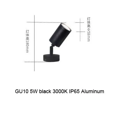 With GU10 Bulb CREE светодиодный 10 Вт садовый наружный настенный светильник, Напольный СВЕТОДИОДНЫЙ светильник на открытом воздухе 110-265 в - Испускаемый цвет: With GU10 Bulb