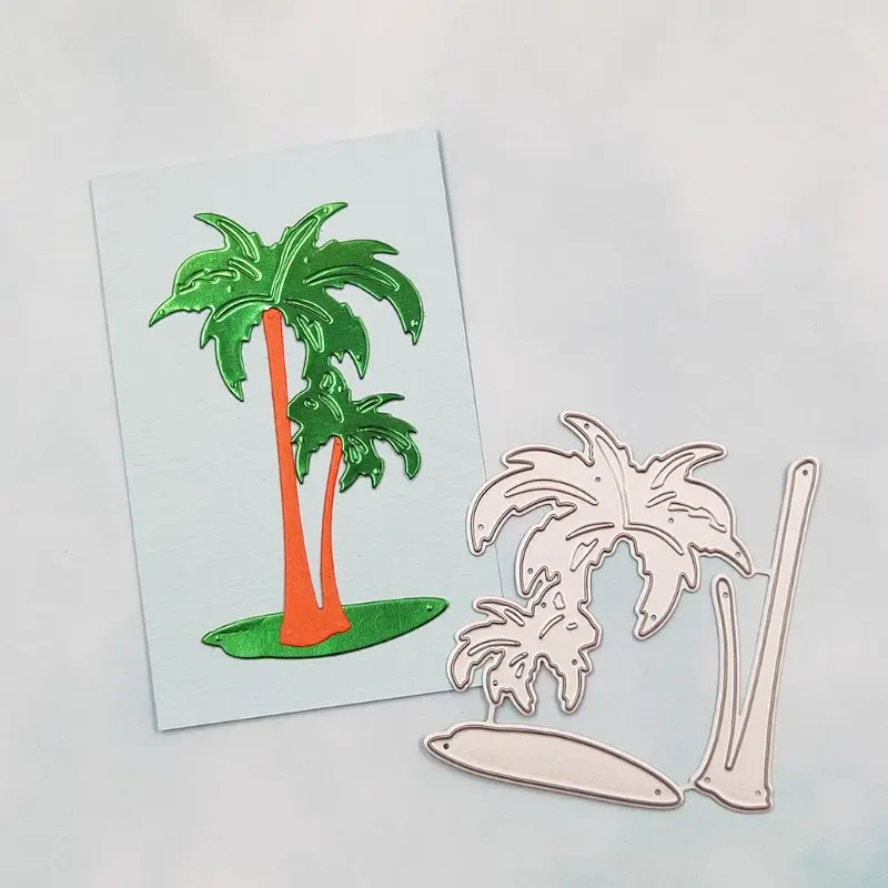 Кокосовое дерево металлические режущие штампы трафарет для скрапбукинга