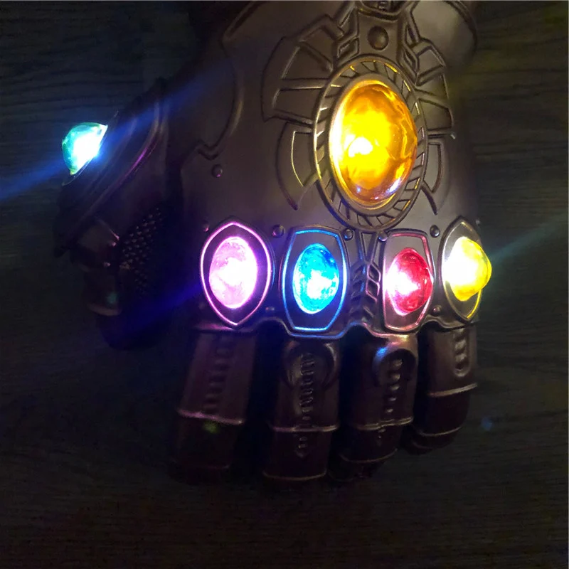4 танос перчатка Таноса светодиодный ПВХ Косплей перчатка перчатки светильник игрушки для взрослых Дети Хэллоуин косплей реквизит