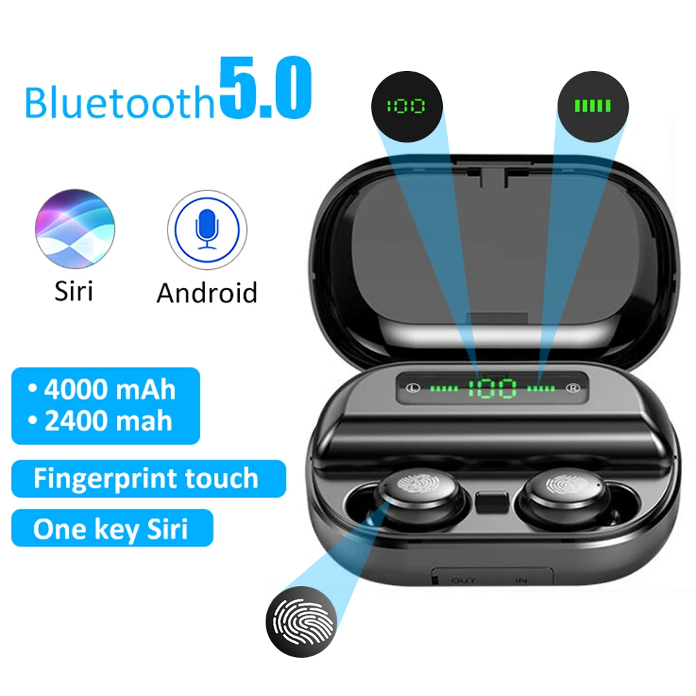 V11 новое поколение Bluetooth 5,0 сенсорное управление Беспроводная 8D стерео гарнитура Пылезащитная и водонепроницаемая TWS наушники подходят для всех телефонов