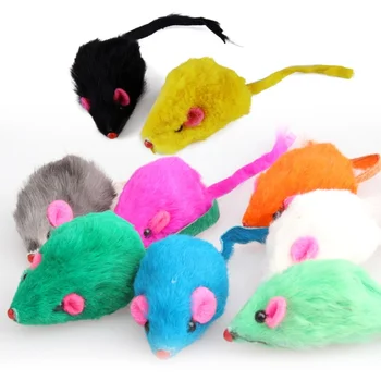 

Hot Random 4.5cm Interactive Rabbit Fur False Mouse Pet Cat Toys Mini Funny Playing Toys Cats Kitten Creative Pet Toys Colorful
