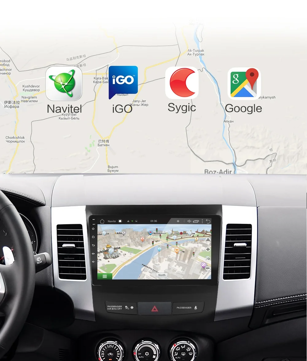 2G+ 32G 9 дюймов 2din Android 8,1 GO Автомобиль Радио DVD плеер для Mitsubishi Outlander XL/Peugeot4007 2006-2011 автомобиль радио gps WI-FI