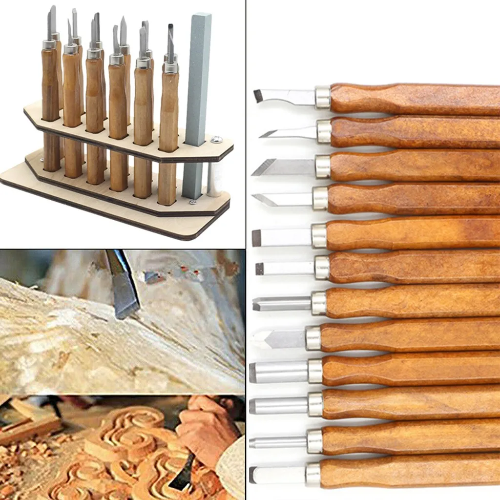 

12pc Wood carving fine carving tool Chisel Carving Woodworking Tools Kit Professional Woodworking Gouges for carpenters #2938