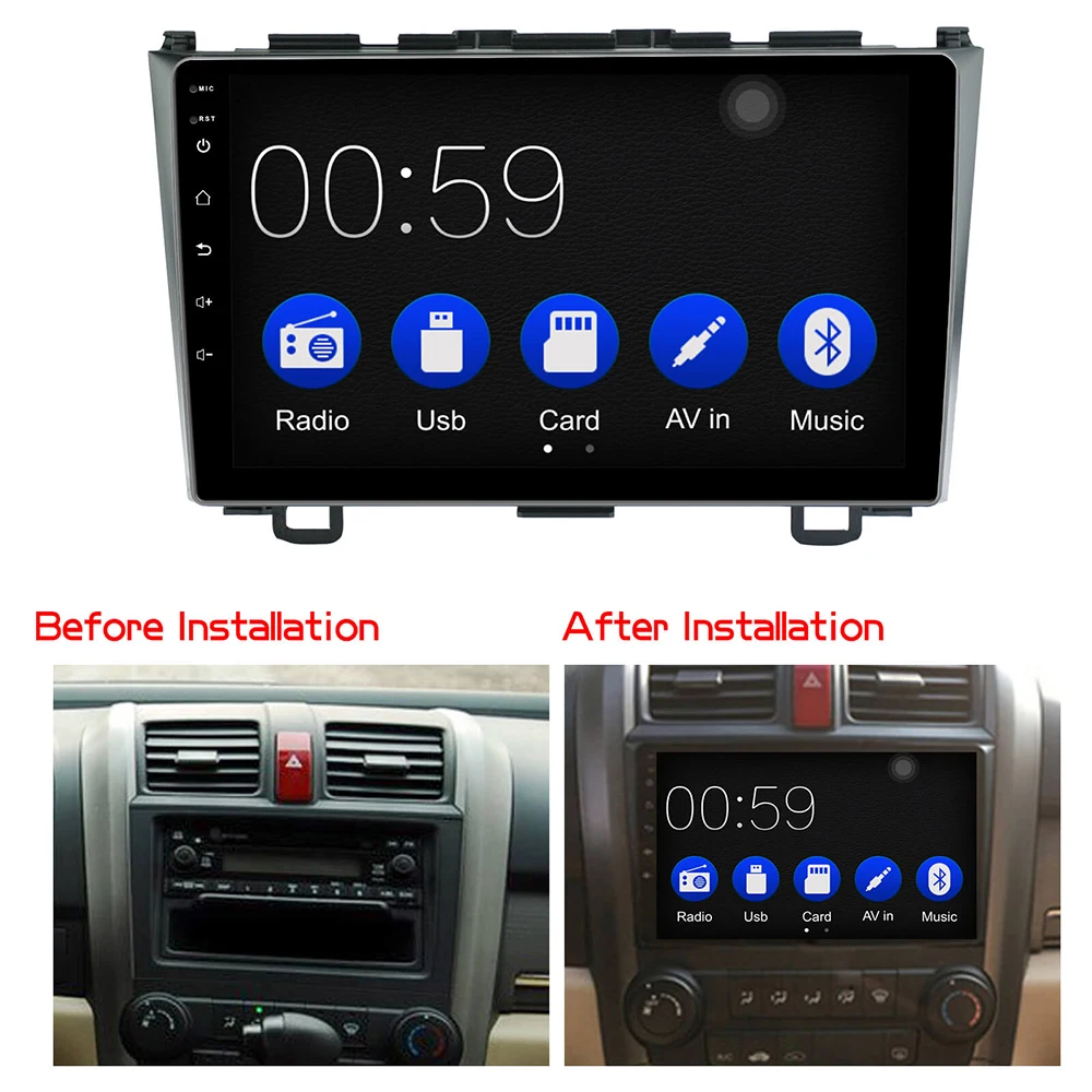 9 дюймов Автомобильная Мультимедийная система с carplay android автопроигрыватель для Honda CRV 2008-2011 RDS 1080P gps навигация головное устройство радио