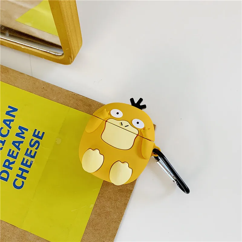 3D милый мультяшный Покемон Psyduck Snorlax Kabigon корпусы гарнитурные для Apple Airpods 1/2 силиконовый защитный чехол для наушников