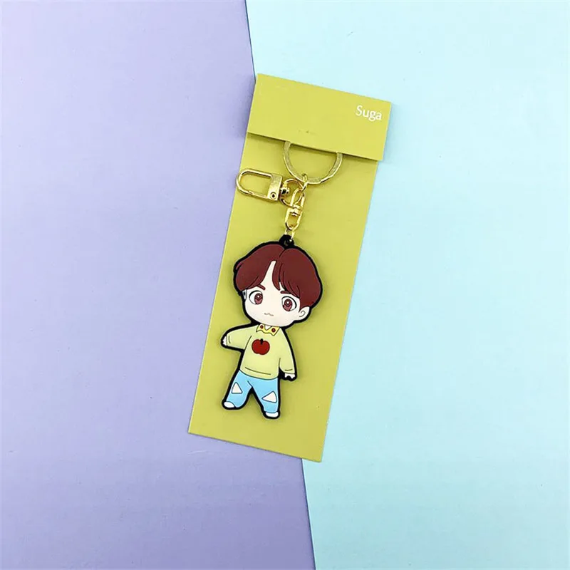 SUGA KPOP Bangtan мальчики карта душа Persona силикагель брелок Волшебный Магазин JUNG KOOK JIMIN JIN SUGA J-HOPE сумка Декор - Цвет: SUGA