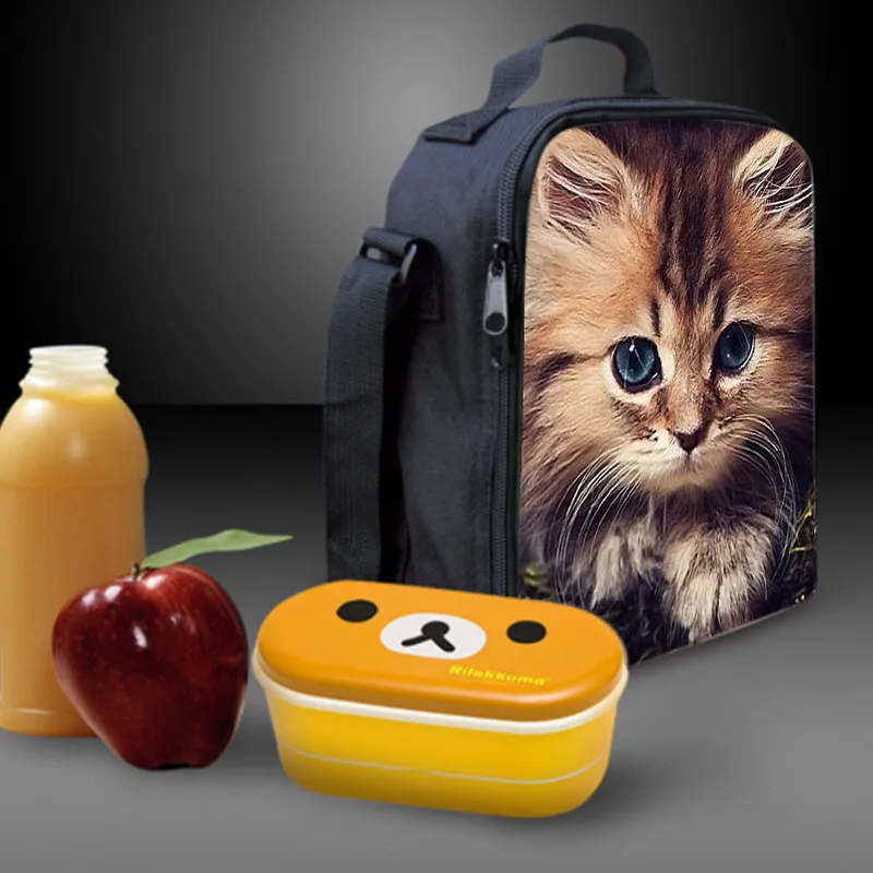 JHD-портативные Изолированные сумки для ланча с принтом милых кошек для девочек, сумки для еды на плечо, сумки для еды, сумки для весеннего тура, сумки для еды, сумки для пикника