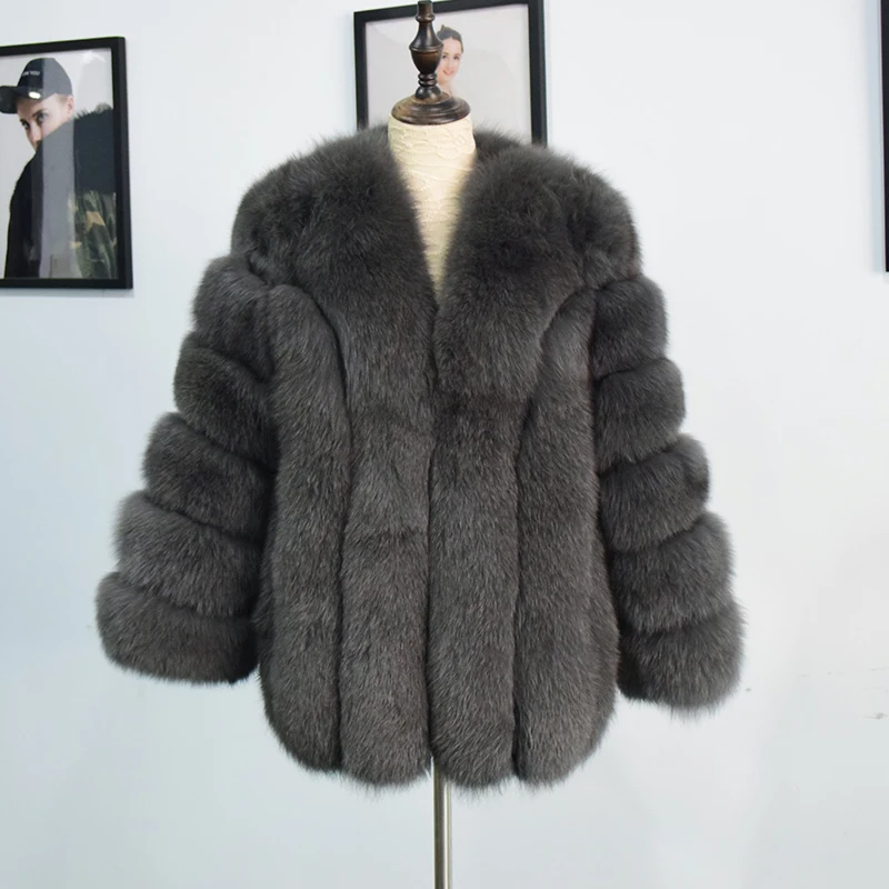 Tatyana Furclub,, натуральный мех, пальто для женщин, модная, теплая, Лисий мех, куртка, толстая кожа, вертикальные полосы, женское, новинка, натуральный мех, пальто