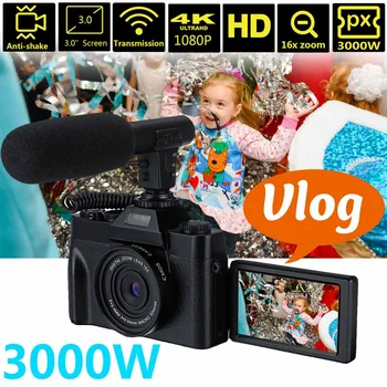 

4K KOMERY Vlog Youtuber Camcorder 3000W 16X Super Definition Digital Night Vision Camera RC Outdoor Travel Wedding Home